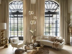 Light en Living Hanglamp Medina antiek brons met amber glas - Verkrijgbaar in 2 maten