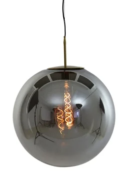 Light en Living Hanglamp MEDINA antiek brons met smoke glas - 2 maten