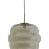 Light en Living Hanglamp MISTY goud+glas amber goud - 2 maten