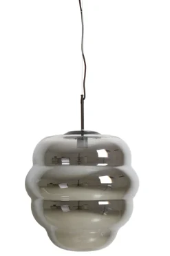 Light en Living Hanglamp MISTY glas smoke + mat zwart - 2 maten