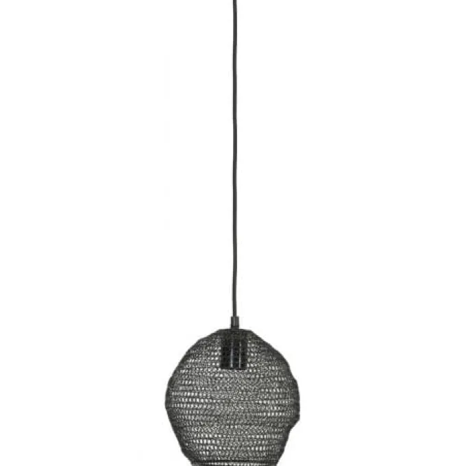 Light en Living Hanglamp NOLA gaas glans zwart Ø18x20 cm van Light & Living