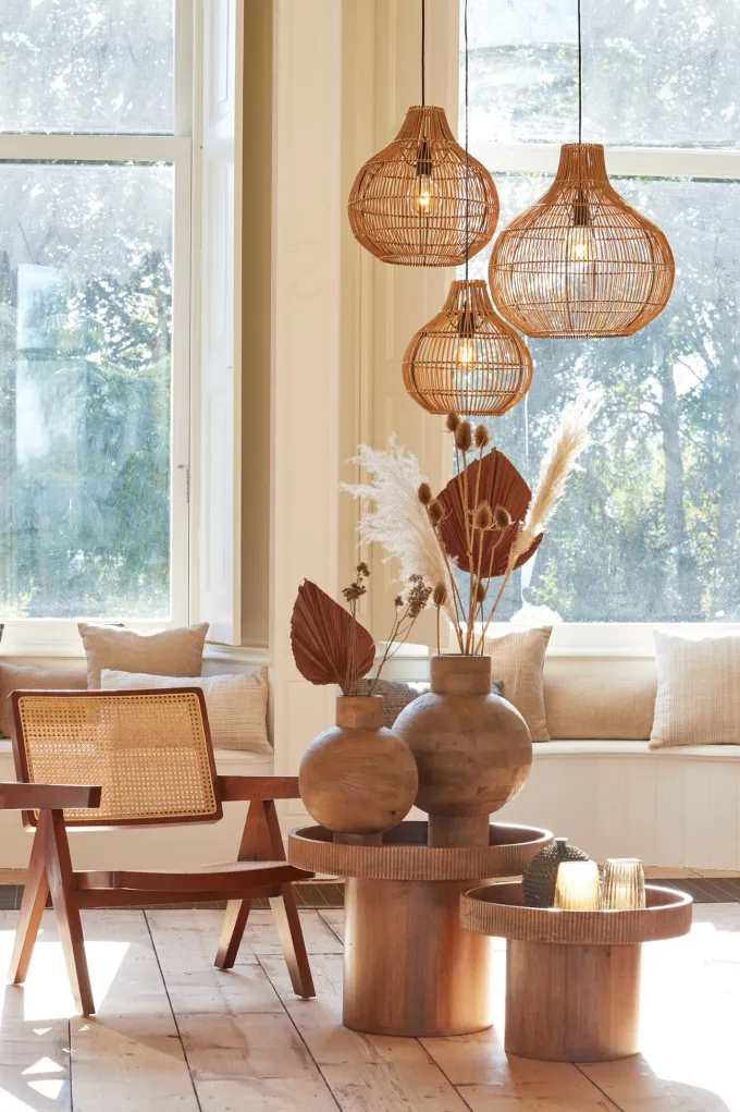 Light en Living Hanglamp PACINO Rotan Donkerbruin Ø30x31,5 cm van Light & Living