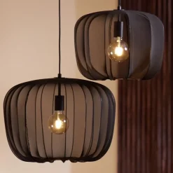 Light en Living Hanglamp PLUMERIA zwart Ø40x30 cm - Sfeervolle Designverlichting