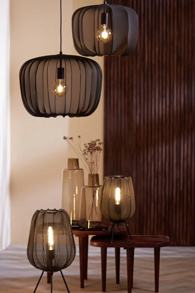 Light en Living Hanglamp PLUMERIA zwart Ø40x30 cm - Sfeervolle Designverlichting