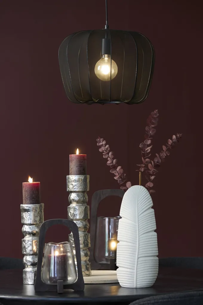 Light en Living Hanglamp PLUMERIA zwart Ø40x30 cm - Sfeervolle Designverlichting