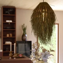 Light en Living Hanglamp Ø45x60 cm ARISCO rotan donker bruin