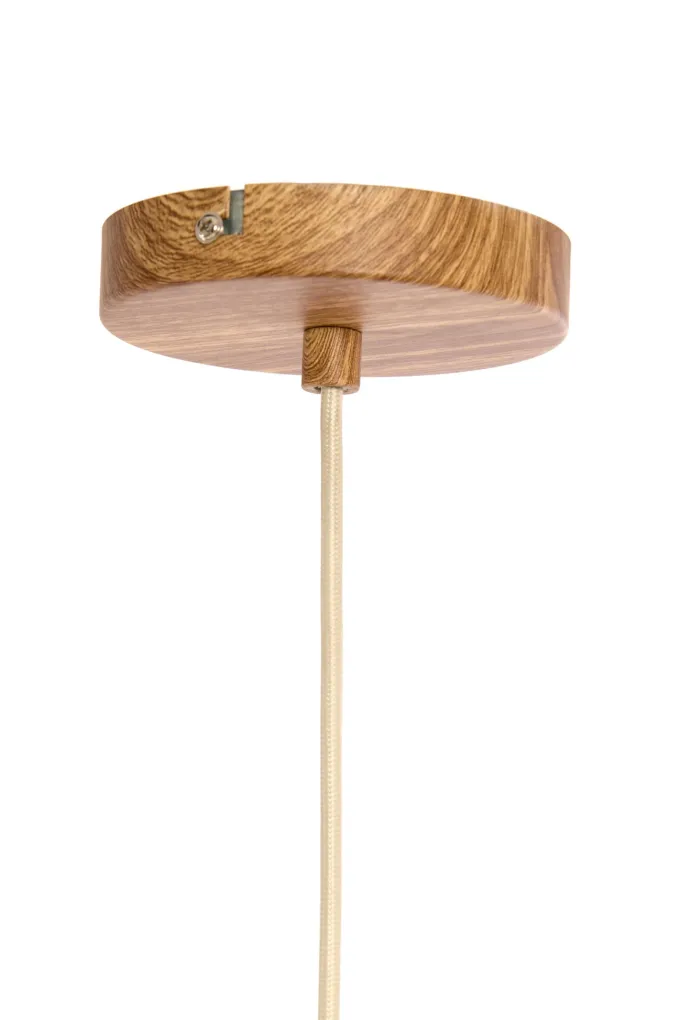 Light en Living Hanglamp Ø22x41,5 cm DANIA hout print naturel+touw crème