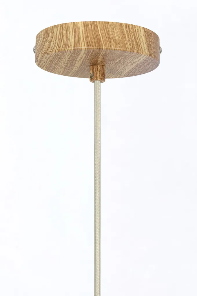 Light en Living Hanglamp Ø27,5x52 cm DANIA hout print naturel+touw crème