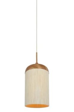 Light en Living Hanglamp Ø27,5x52 cm DANIA hout print naturel+touw crème