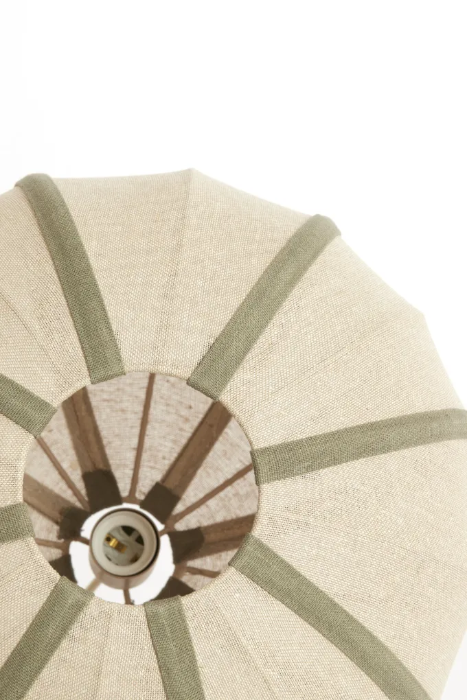 Light en Living Hanglamp Ø40x30 cm ESMIRIA naturel+olijfgroen