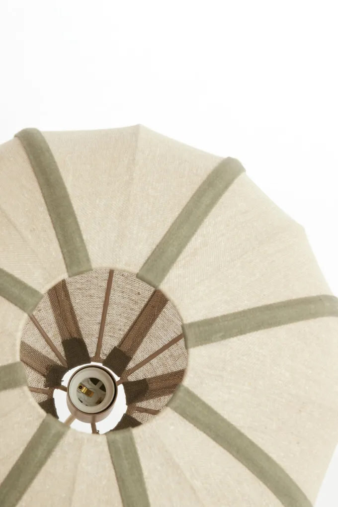 Light en Living Hanglamp Ø40x30 cm ESMIRIA naturel+olijfgroen