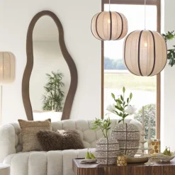 Light en Living Hanglamp Ø40x30 cm ESMIRIA natural+donkerbruin