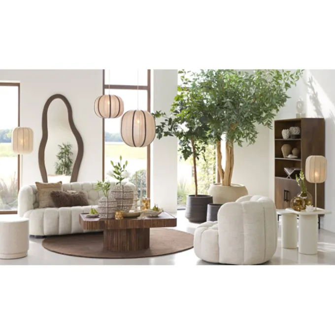 Light en Living Hanglamp Ø51x48 cm ESMIRIA natural+donkerbruin