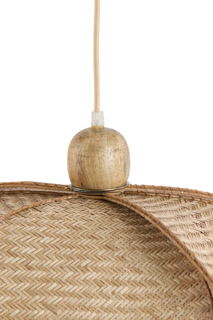 Light en Living Hanglamp Ø48x29 cm LAVRIO webbing naturel+hout