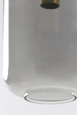 Light en Living Hanglamp Ø22x52 cm LEKAR Antiek Brons met Smoke Glas