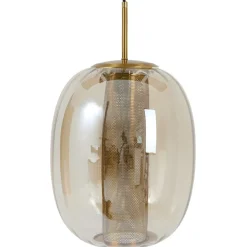 Light en Living Hanglamp Ø30x36 cm MINDELO glas amber+goud