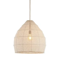 Light en Living Hanglamp Ø50x50 cm MAKASSAR zijde crème