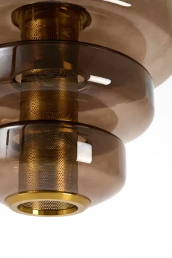 Light en Living Hanglamp Ø40x30 cm MEYARA glas bruin+goud