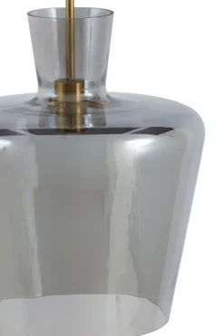 Light en Living Hanglamp Ø35x43 cm MYLES smoke glas+antiek brons