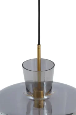 Light en Living Hanglamp Ø25x31 cm MYLES smoke glas+antiek brons