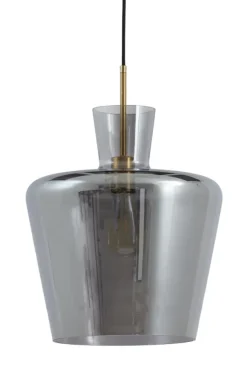 Light en Living Hanglamp Ø25x31 cm MYLES smoke glas+antiek brons