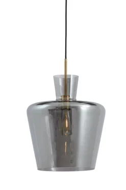 Light en Living Hanglamp Ø25x31 cm MYLES smoke glas+antiek brons