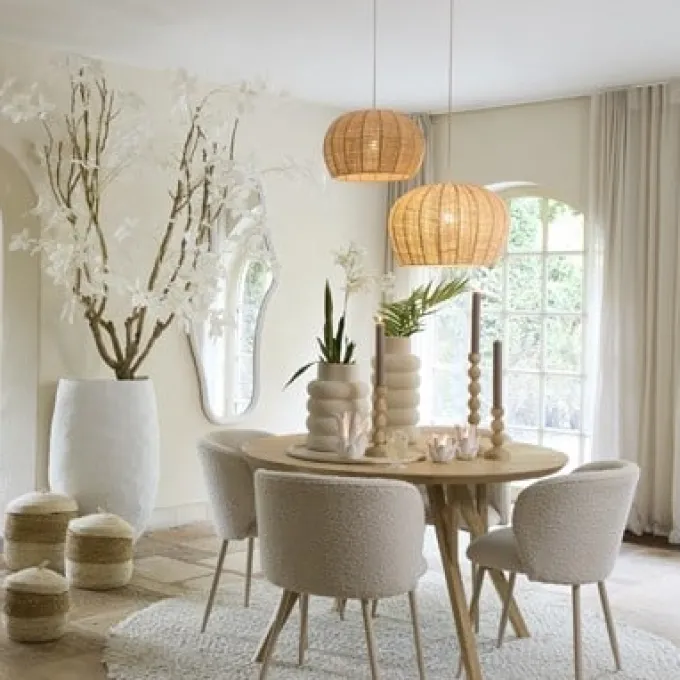 Light en Living Hanglamp Ø42x27 cm RAFAELLA raffia naturel