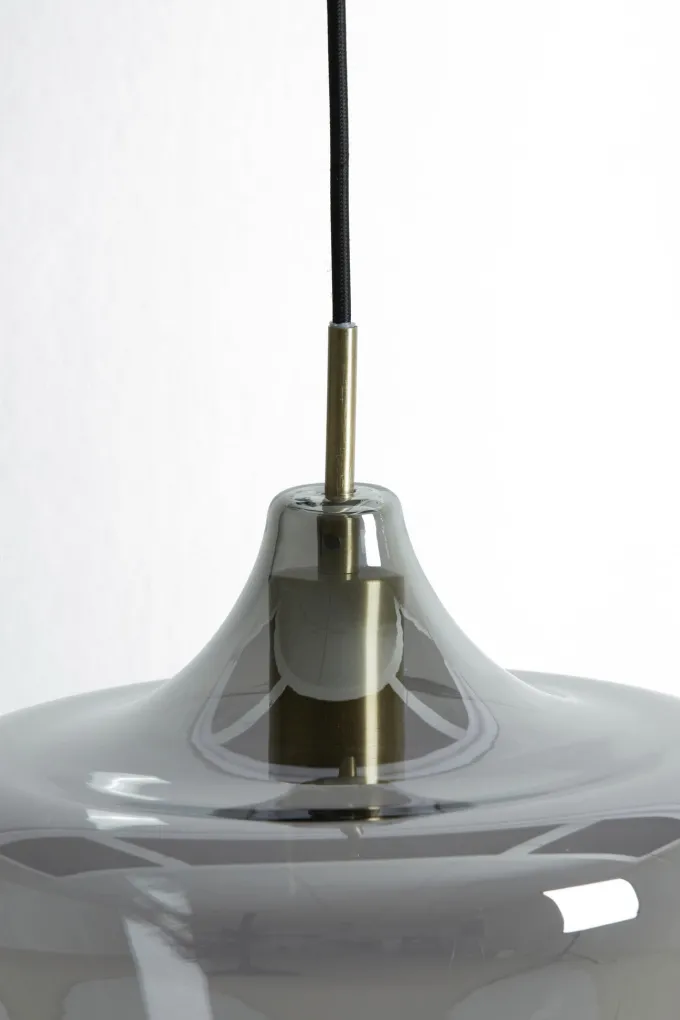 Light en Living Hanglamp Ø22x21 cm SOLLY antiek brons+smoke glas