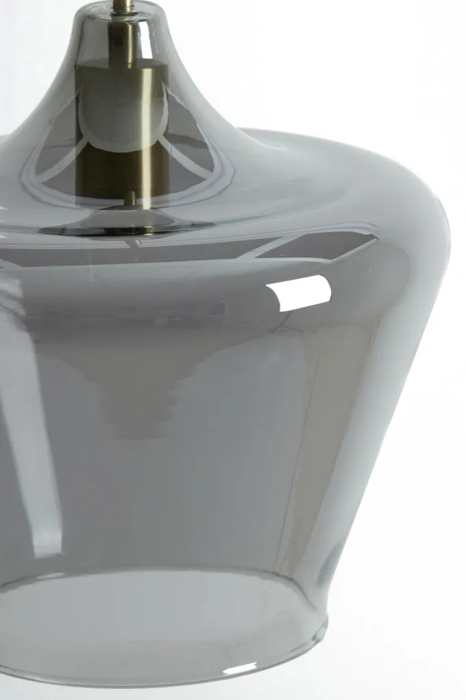 Light en Living Hanglamp Ø22x21 cm SOLLY antiek brons+smoke glas