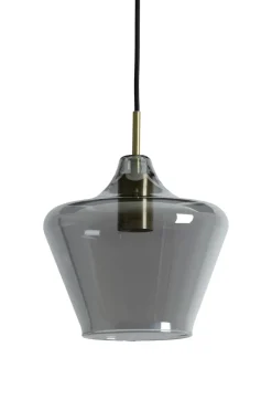 Light en Living Hanglamp Ø22x21 cm SOLLY antiek brons+smoke glas