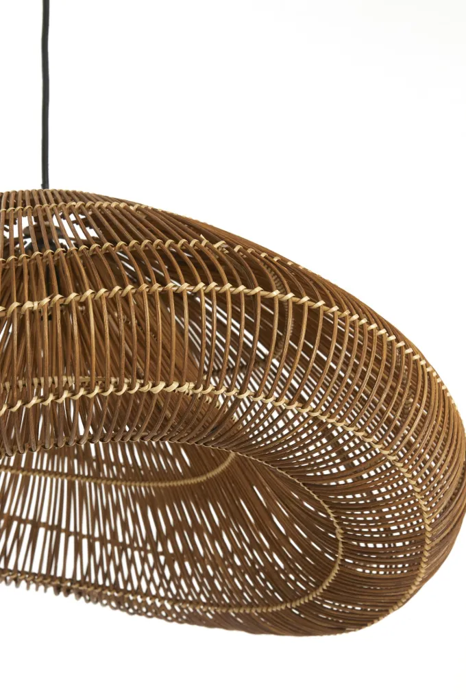 Light en Living Hanglamp 65x64x30,5 cm JANZUR rattan donkerbruin