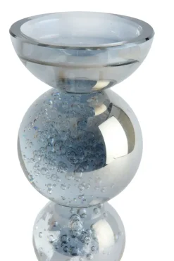 Light en Living Kaarsenhouder ITINGA glas bubbel smoke Ø9,5x15,5 cm