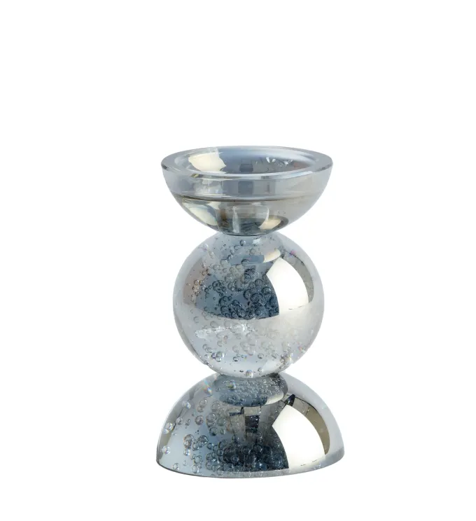 Light en Living Kaarsenhouder ITINGA glas bubbel smoke Ø9,5x15,5 cm