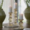 Light en Living Kaarsenhouder ITINGA Glas Melk Amber Ø9,5x34 cm - Light & Living