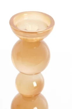 Light en Living Kaarsenhouder ITINGA Glas Melk Amber Ø9,5x34 cm - Light & Living