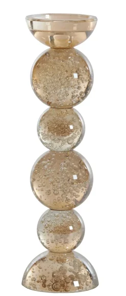 Light en Living Kaarsenhouder ITINGA glas bubbel amber Ø9,5x34 cm