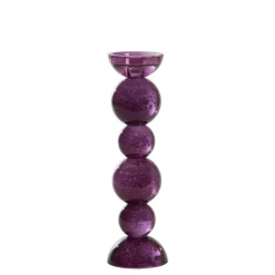 Light en Living Kaarsenhouder Ø9,5x34 cm ITINGA glas bubbel paars