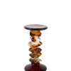 Light en Living Kaarsenhouder Ø11,5x23 cm ESTIVA glas amber+donker bruin