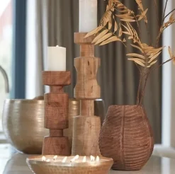 Light en Living Kandelaar EXUMAS hout bruin - 2 maten van Light&Living