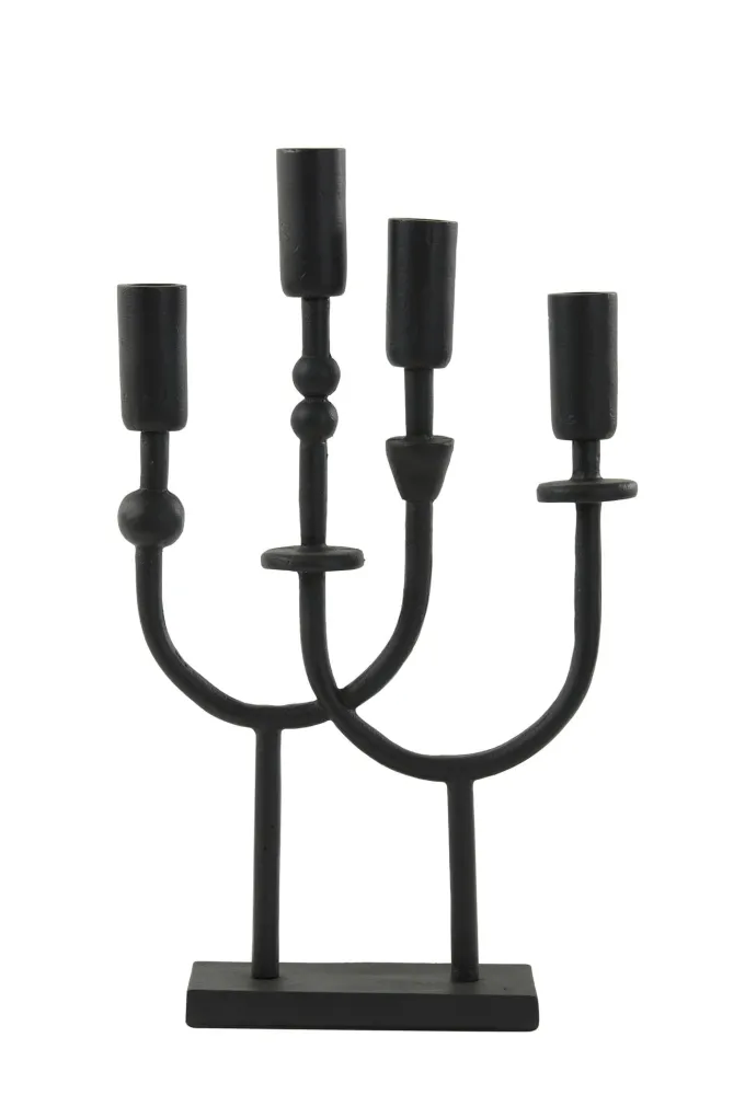 Light en Living Kandelaar 4L 23x6x39 cm NIMARI mat zwart