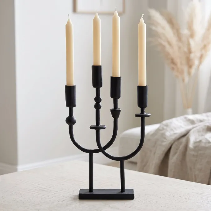 Light en Living Kandelaar 4L 23x6x39 cm NIMARI mat zwart