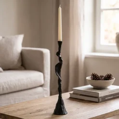 Light en Living Kandelaar TALOKA mat zwart Ø11x54 cm van Light&Living