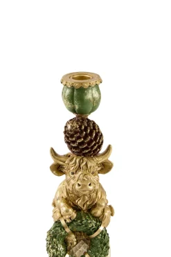 Light en Living Kandelaar Ø9,5x30,5 BULL cm goud+groen