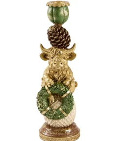 Light en Living Kandelaar Ø9,5x30,5 BULL cm goud+groen