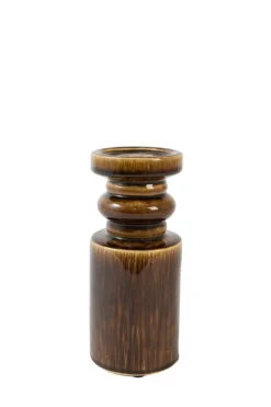 Light en Living Kandelaar Ø10,5x25 cm CEROU keramiek donker bruin