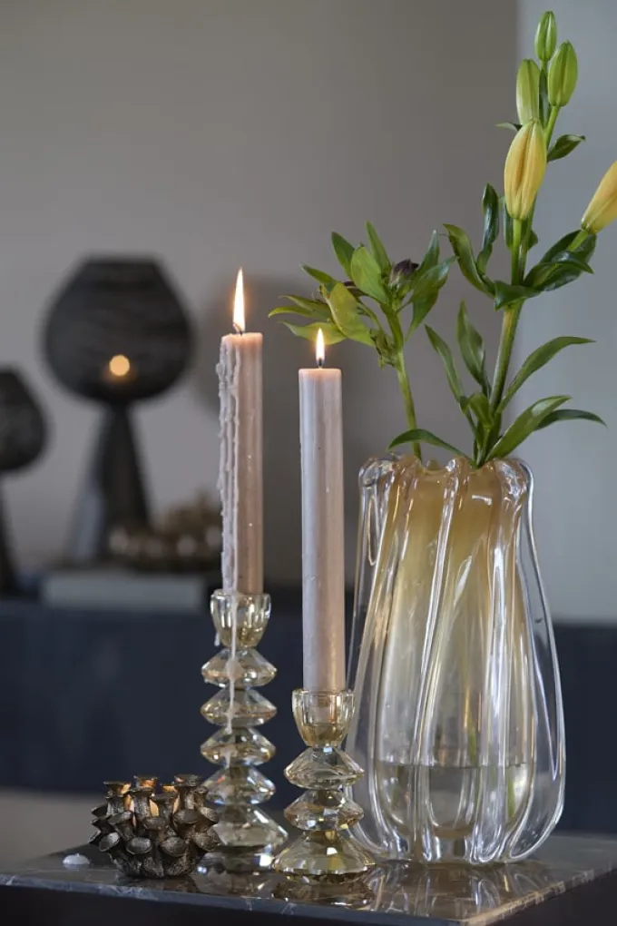 Light en Living Kandelaar Ø8x20 cm ROVELO glas amber