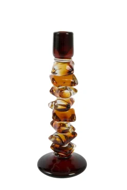 Light en Living Kandelaar Ø12x34 cm ESTIVA glas amber+donker bruin