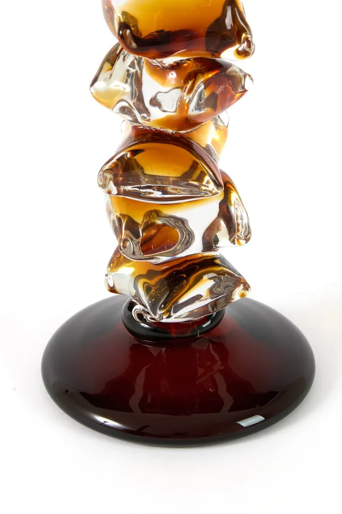 Light en Living Kandelaar Ø11,5x27,5 cm ESTIVA glas amber+donker bruin