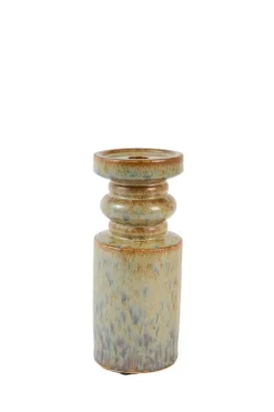 Light en Living Kandelaar Ø10,5x25 cm CEROU keramiek denim blauw-bruin