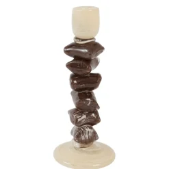 Light en Living Kandelaar Ø11,5x29,5 cm ESTINA crème+donker bruin